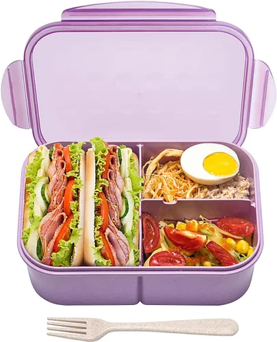 MISS BIG® Lonchera Bento para adultos, fiambrera, a prueba de fugas, sin BPA y sin tintes químicos, para lavavajillas y microondas (64.2 fl oz,