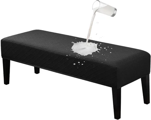 Miniatura 11 de Lebaley Funda Impermeable para Banco de Comedor Elástica Rectangular Protector de Asiento de Banco Funda Deslizable Extraíble Lavable Fundas
