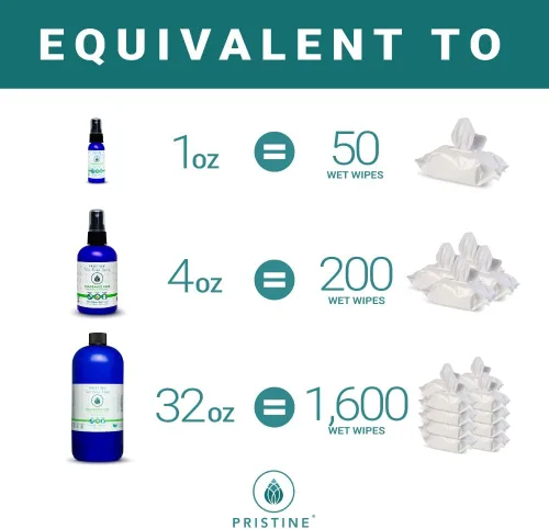 Miniatura 3 de Pristine Spray de papel higiénico: como se ve en Shark Tank, la alternativa más natural a las toallitas húmedas desechables y las toallitas