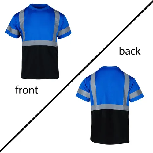 Miniatura 6 de VENDACE Camisas de seguridad para hombre, paquete de 3 camisetas reflectantes de alta visibilidad de manga corta para trabajo de construcción