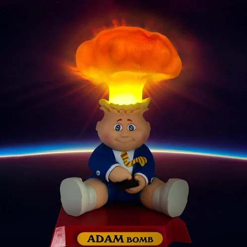 Miniatura 2 de Cubo de basura Adam Bomb Figural Luz de estado de ánimo para mesa de noche 10 pulgadas de alto