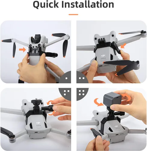 Miniatura 6 de Mini 3 Pro Adaptador Mount Bundle para DJI Mini 3 Pro Drone Action 2 para Gopro Hero 10/9/8 Insta360 Go 3/2/1 Cámaras Soporte Extendido Accesorios