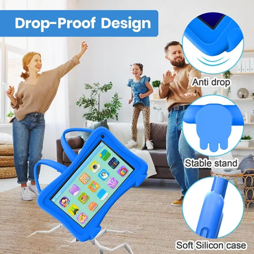 Miniatura 5 de Trayoo Tableta infantil de 7 pulgadas con WiFi, YouTube, cámara dual, pantalla táctil, control parental, tableta infantil para niños y niñas Azul
