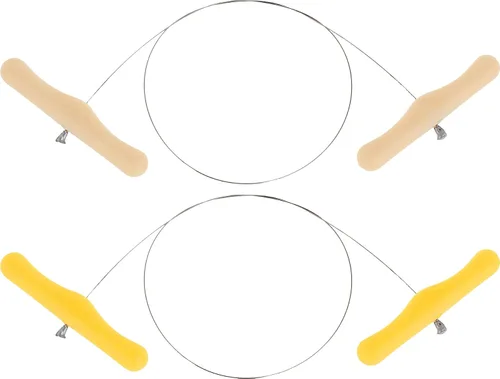 Cortador de alambre duro para queso con asas, paquete de 2, cortador de bloque de cuerdas para cocina de 17.7 pulgadas, rebanadoras de alambre de