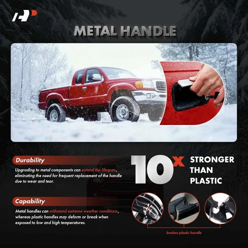 Miniatura 5 de A-Premium Manijas de puerta exteriores de metal mejoradas compatibles con Toyota Tacoma 1995-2004, cromadas, juego de 2 piezas, lado delantero