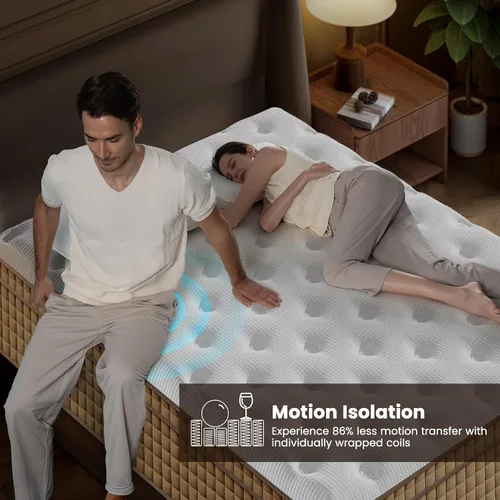 Miniatura 4 de BedStory - Colchón Queen firme de 14 pulgadas, colección hotel, colchón híbrido en una caja con gel refrescante y resortes en bolsillos para aliviar