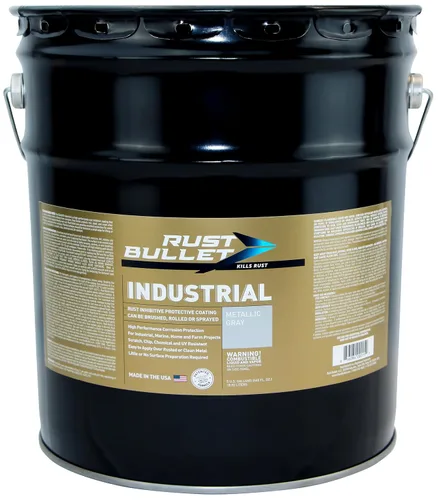 Miniatura 12 de RUST BULLET Industrial - Gris metálico - 1/4 pinta - Revestimiento preventivo de óxido para proyectos industriales, marinos, domésticos y agrícolas