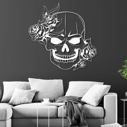 Miniatura 7 de Arte de pared de metal de calavera de azúcar, arte de pared de metal de calavera, decoración de pared de metal gótico, arte de pared de metal