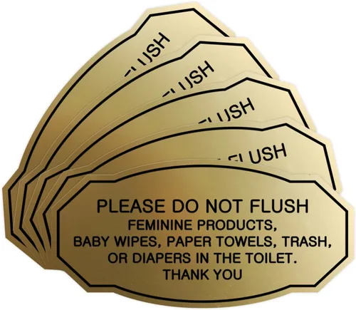 Miniatura 36 de Signs ByLITA Letrero de etiqueta victoriana Please Do Not Flush (Lt Gray), pequeño, 1 paquete Gris claro