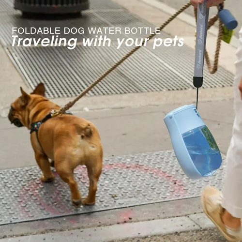 Miniatura 6 de Botella de agua plegable para perro, dispensador de agua portátil para perros, gatos, conejos, cachorros y animales pequeños, apto para Blanco