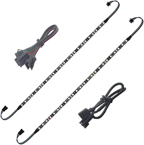Tira de luz LED RGB para PC, 2 unidades, tira LED RGB de 19.7 pulgadas para cabezales LED RGB de 12 V y 4 pines para ASUS Aura Sync, Gigabyte RGB