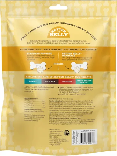 Miniatura 11 de Better Belly Huesos de cuero crudo para perros, de gran digestibilidad, sin granos, sin gluten, sin colores ni sabores artificiales., Hígado