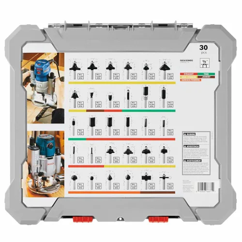 Miniatura 3 de Bosch RBS030MBS Juego de brocas para enrutador de madera con punta de carburo (30 piezas)