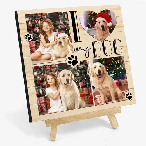 Miniatura 15 de Marco de fotos de perro personalizado con caballete, regalo conmemorativo personalizado para mascotas para amantes de las mascotas, retrato