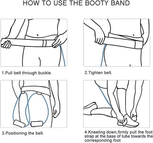 Miniatura 5 de Bandas de resistencia para glúteos con cinturón para entrenar a las mujeres, bandas de ejercicio para esculpir tus glúteos 20 lbs
