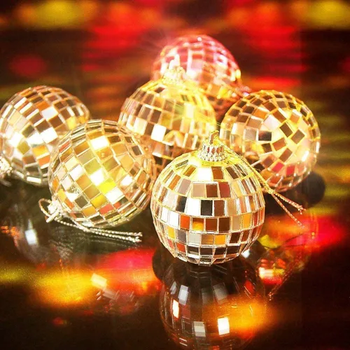 Miniatura 6 de 12 piezas de bola de espejo de disco plateada para decoración de fiesta, adornos de árbol de Navidad, boda, cumpleaños (3CM)