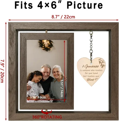 Miniatura 7 de EYITUPC Un nieto es alguien que alcanza tus manos pero toca tu corazón Marco de Fotos Regalos para Abuelos Primerizos, Muestra Dos Fotos de 4x6