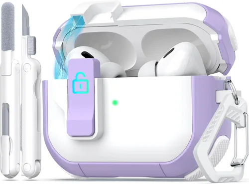 Miniatura 19 de Funda para AirPods de 4ª Generación, Diseño Transparente con Tapa Emergente Automática, Incluye Herramienta de Limpieza, Duradera y Resistente a