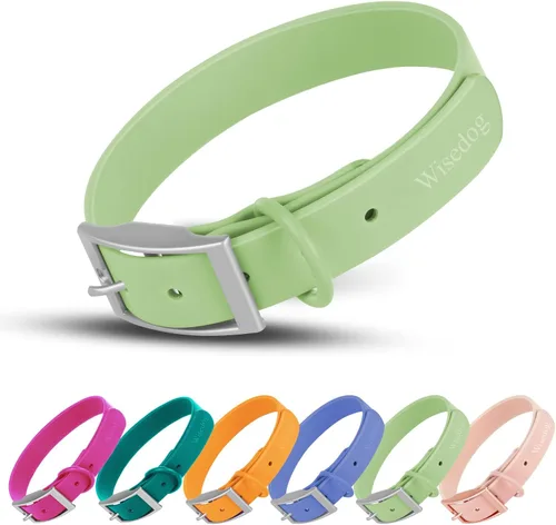 Miniatura 13 de Wisedog Collar de perro impermeable: ajuste múltiple de 7 a 23.6 pulgadas, correa recubierta de goma suave, fácil de limpiar, para perros pequeños
