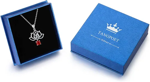 Miniatura 7 de TANGPOET Chakra Necklace Sterling Silver Lotus Pendant Necklace Healing Crystal Dragonfly Jewelry Birthday Christmas Gifts for Women Mom Daughter