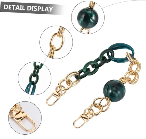 Miniatura 9 de VALICLUD Cadena de acrílico para bolsa, correa gruesa para bolso, bolso de mano, bolsa de repuesto, decoración de bolso, bolso de mano, accesorio