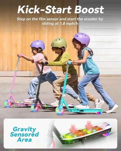 Miniatura 4 de Gyroor KS2 Kids Electric Scooter – 5 MPH Safe Speed, Foot Sensor Start, LED Lights, Adjustable Handlebar, 2 Hr Fast Charge, UL2272 Certified, Ages