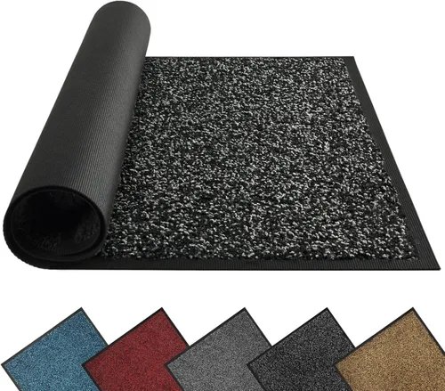 Mibao Tapete para puerta delantera, atrapador de suciedad, tapete de bienvenida para interiores y exteriores, antideslizante, impermeable, duradero,