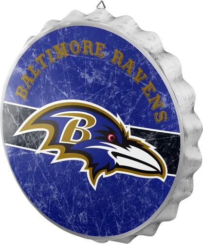 Miniatura 17 de NFL Team Logo Distressed Metal Hanging Wall Bottle Cap Sign