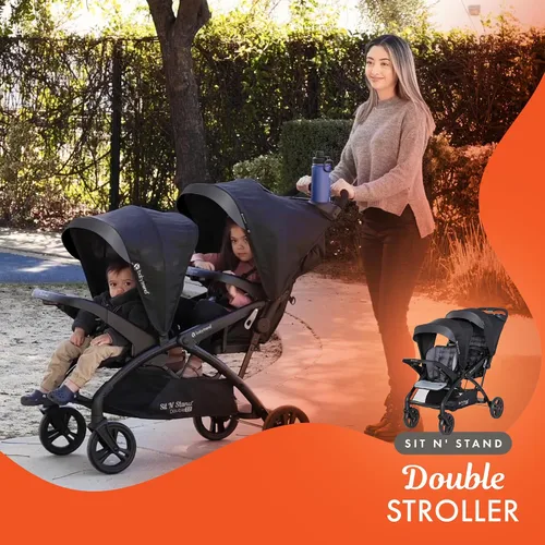 Miniatura 7 de Baby Trend Cochecito de bebé y niño pequeño doble y asiento de coche combo, juego de 2 piezas, Stormy - Cochecito de viaje ligero y compacto