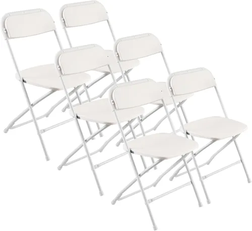 Miniatura 13 de VEVOR Juego de 4 sillas plegables, sillas plegables con cojín acolchado, sillas de fiesta portátiles con marco de metal reforzado, asiento apilable