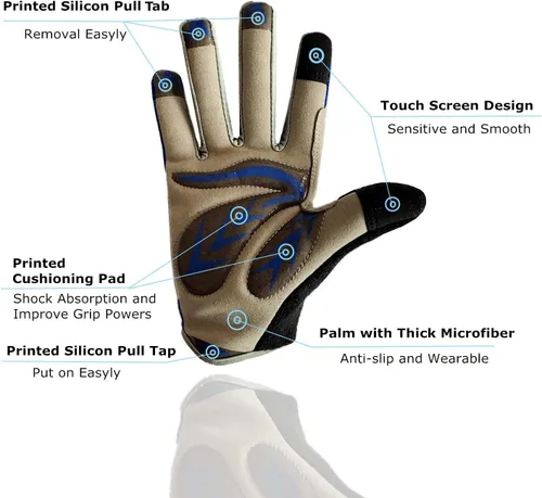Miniatura 4 de FINGER TEN Guantes de ciclismo para niños y niñas y jóvenes, par de dedos completos, ciclismo de motocross, pantalla táctil, bicicleta de montaña
