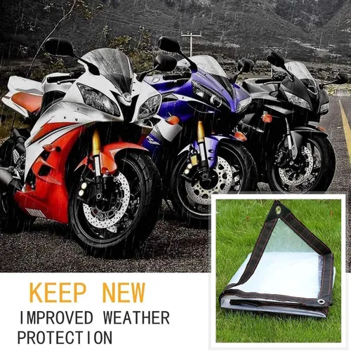 Miniatura 6 de Lonas de polietileno transparente de 3 x 3 pies, lona resistente al agua, cubierta de lona impermeable, lona con ojales duradera para láminas