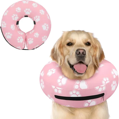 Miniatura 32 de Supet Cono Inflable para Perro para Perros Grandes, Medianos y Pequeños, Collar de Cono Suave para Perros y Gatos, Collar EC para Cuello de Perro