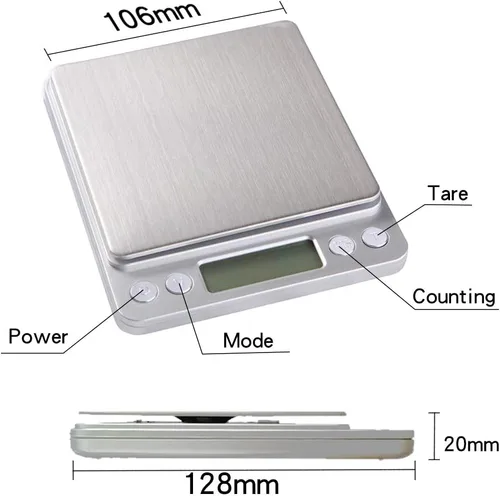 Miniatura 3 de Escala digital LCD 6.6 lbs 0.00 oz báscula de pesaje electrónica mini precisión gramos balanza de peso para cocina