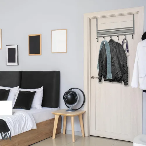 Miniatura 5 de Organizador de rejilla con 6 ganchos para la puerta DecoBros, en plata