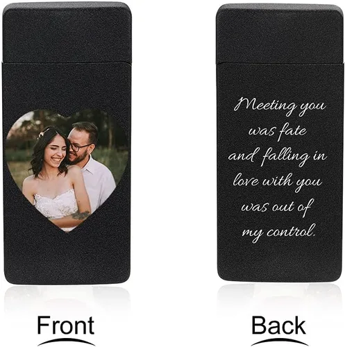 Miniatura 2 de Fortheday Encendedor eléctrico personalizado para hombres, encendedor grabado personalizado con encendedores recargables por USB para el día
