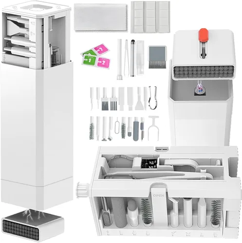 Miniatura 15 de Kit de limpieza de teléfono celular, kit de limpieza para iPhone para puerto de carga, kit de limpieza de teclado para Airpods/Android/USB Blanco
