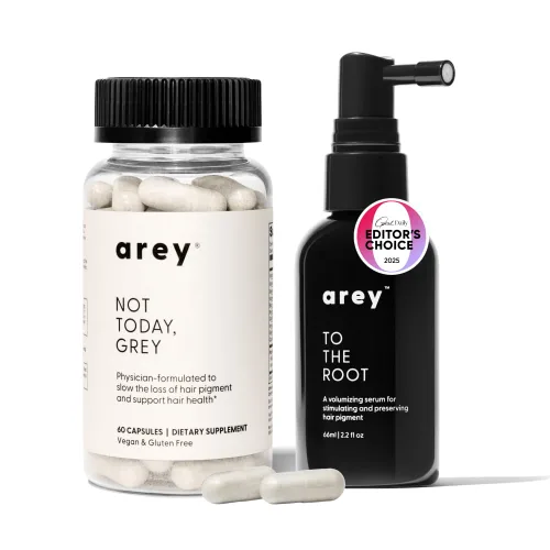 Arey The System - Suero y suplemento diario para el cabello para mujeres y hombres, ralentiza el crecimiento del cabello gris en 3 a 6 meses,