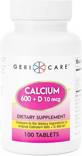 Miniatura 10 de GeriCare Calcio 600mg - Vitamina D 10mcg Tabletas - Salud ósea - Suplemento nutricional, 60 unidades (paquete de 1)