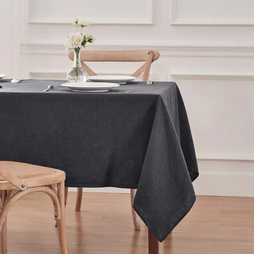 TOSMO Mantel 100% de lino francés, mantel rectangular lavable de granja para cocina, comedor, fiesta, cóctel, uso diario en interiores y exteriores