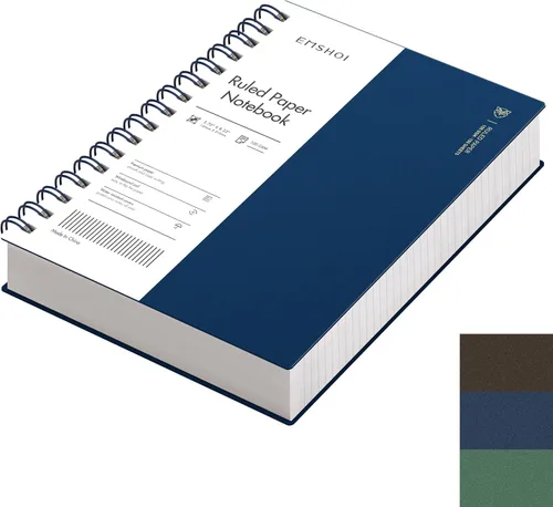 Miniatura 29 de EMSHOI Cuaderno de espiral A4 con rayas universitarias, 11.2" X 8.27", 300 páginas/150 hojas, páginas perforadas fáciles de rasgar, papel grueso