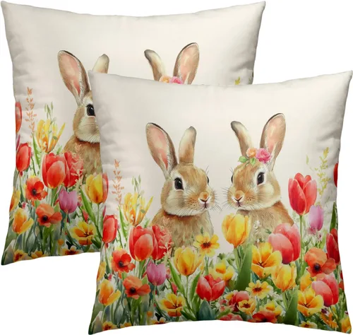 Miniatura 52 de Giwawa Juego de 2 fundas de almohada de calabaza otoñal de 16 x 16 pulgadas, fundas de cojín de algodón de madera de girasol para sofá, patio