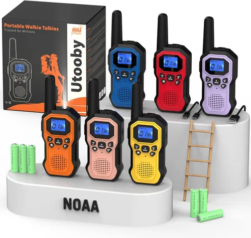 Miniatura 8 de Radios de 2 vías para adultos Walkie Talkies de largo alcance para niños, recargable, paquete de 6, camping, senderismo, esquí, equipo de crucero