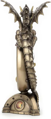 Miniatura 4 de Veronese Design Reloj de mesa Steampunk con acabado de bronce dragón con relojes móviles