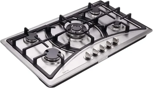 Miniatura 8 de Deli-kit® Placa de cocina de gas de 34 pulgadas, doble combustible sellado, 5 quemadores, cocina de gas de acero inoxidable, cocina de gas Drop-In