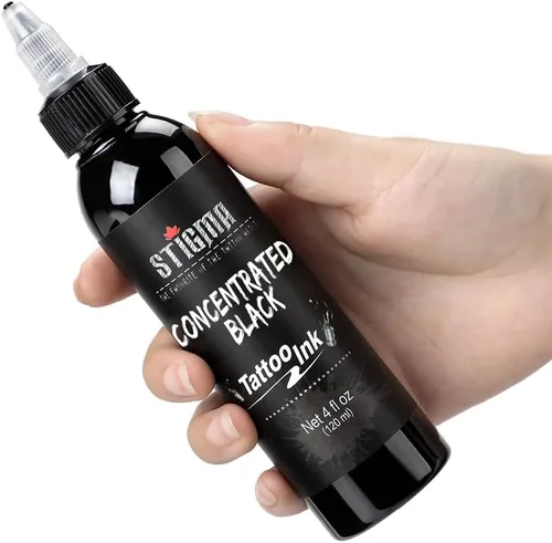 Miniatura 7 de STIGMA Tinta de tatuaje negra 4 oz 4.1 fl oz forro, pigmento de tatuaje estándar de EE. UU. Color concentrado uniformemente vibrante y brillante