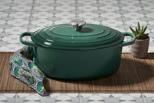 Miniatura 5 de Le Creuset - Olla holandés redonda con tapa de cocina, hecha de hierro fundido esmaltado, 6.75 cuartos de galón, color alcachofa, colección signature