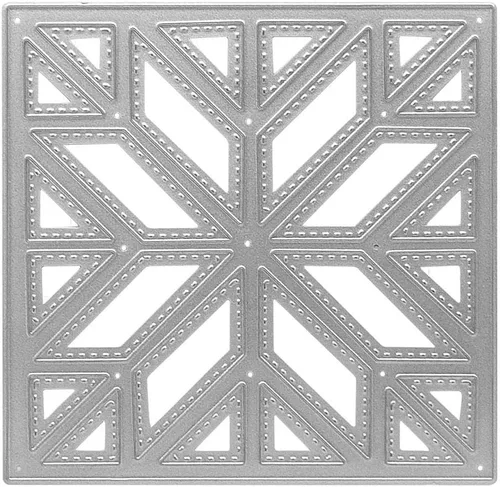 Troqueles de corte geométrico hueco de metal, plantillas cuadradas de troquelado en relieve, molde de plantilla para álbumes de recortes y