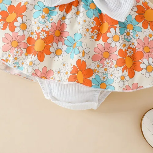 Miniatura 54 de Mubineo Ropa de verano para bebé niña, sin mangas, encaje floral, vestido de mameluco para recién nacido