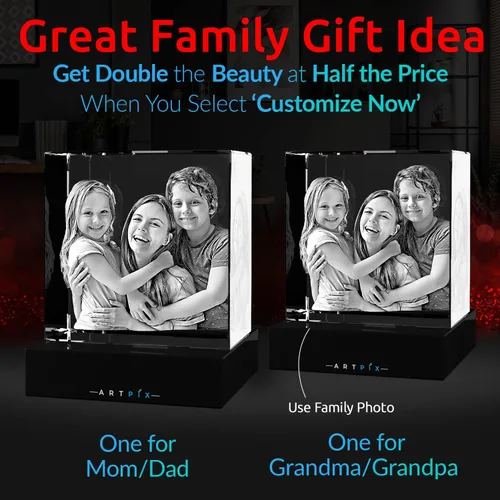 Miniatura 2 de ArtPix 3D Foto de cristal, regalos personalizados con tu propia foto para papá, mamá, hombres, mujeres, imagen grabada con láser 3D, cristal Una